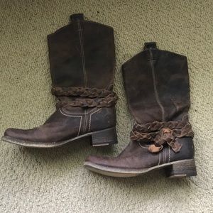 Bed Stu Womens Saphire Distressed Leather Boots